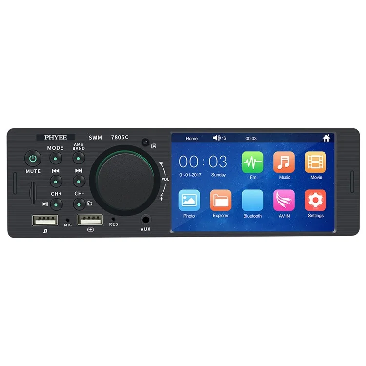 7805C 4.1-inch Touch Screen Dual USB Port Car MP5 Player Intelligent Bluetooth-compatible Radio Car Audio (No Battery)