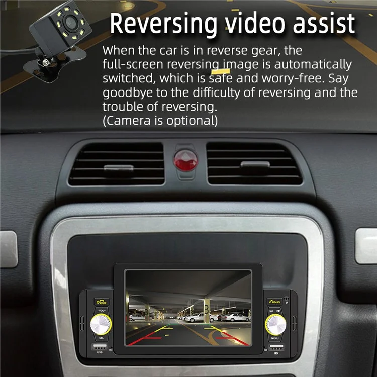 SWM-160 5-inch HD Display Car MP5 Player Bluetooth-compatible 5.0 Hands-Free Car Audio Player Built-in FM Radio (without Battery)