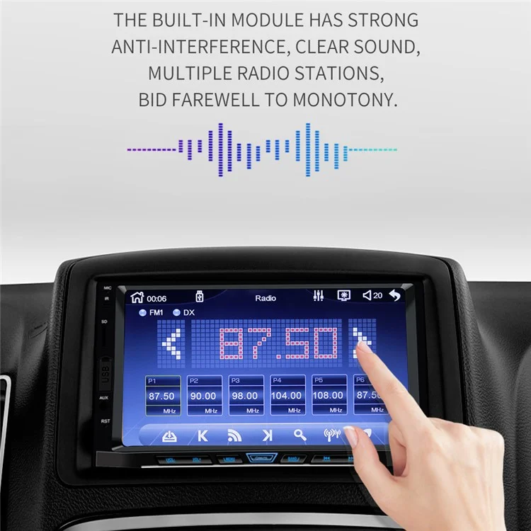 Автомобильный MP5-плеер L2 Car с 7-дюймовым FM-радио, Bluetooth, поддержкой мультимедиа и зеркального отображения