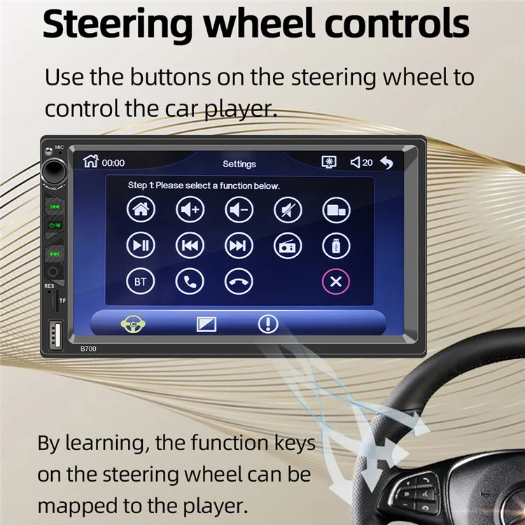 Lettore MP5 per auto B700 Radio per auto da 7 pollici FM Bluetooth Multimediale Supporto Specchio Link 