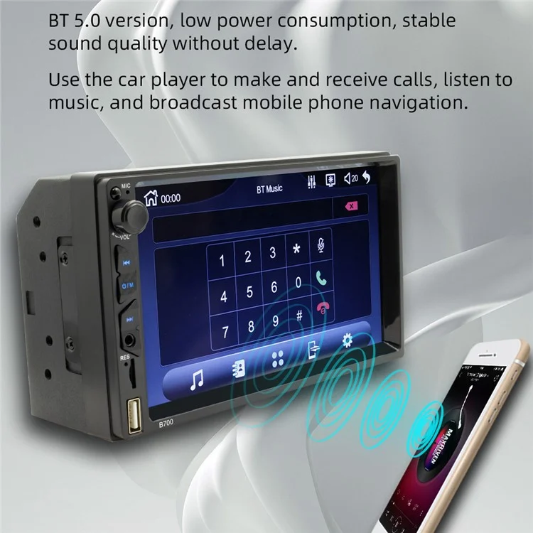 Lettore MP5 per auto B700 Radio per auto da 7 pollici FM Bluetooth Multimediale Supporto Specchio Link 