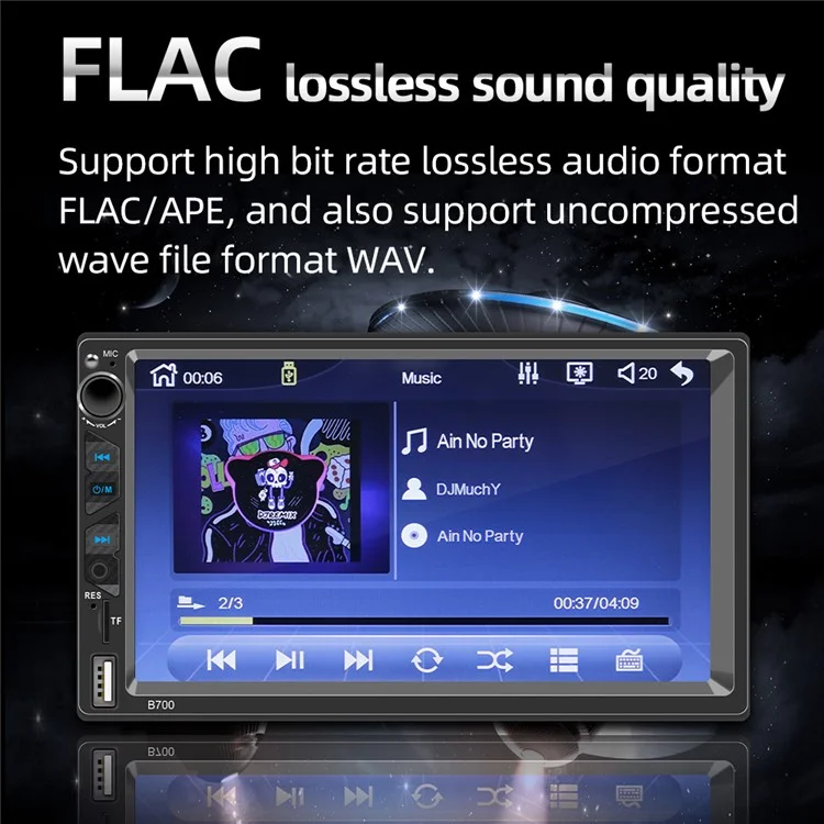Lettore MP5 per auto B700 Radio per auto da 7 pollici FM Bluetooth Multimediale Supporto Specchio Link 