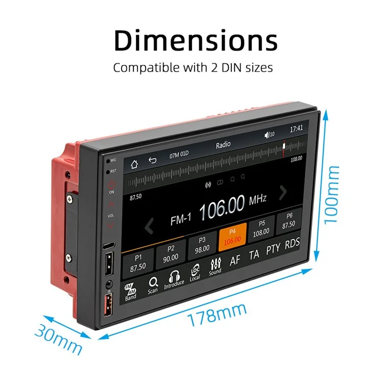 FS02C Car Radio MP5 Player 7" HD Screen Mirror Link Reversing Image FM Radio Receiver