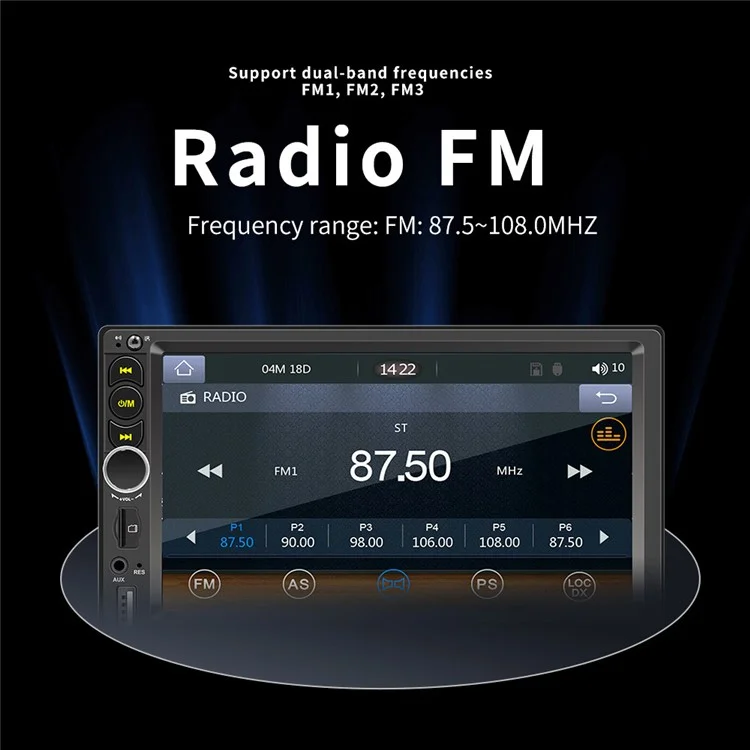 Receptor de radio para coche F710C de 7 pulgadas con Bluetooth y manos libres, reproductor de radio FM y MP5 para coche
