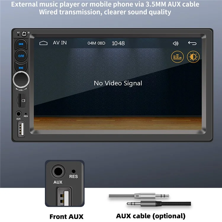 Receptor de radio para coche F710C de 7 pulgadas con Bluetooth y manos libres, reproductor de radio FM y MP5 para coche