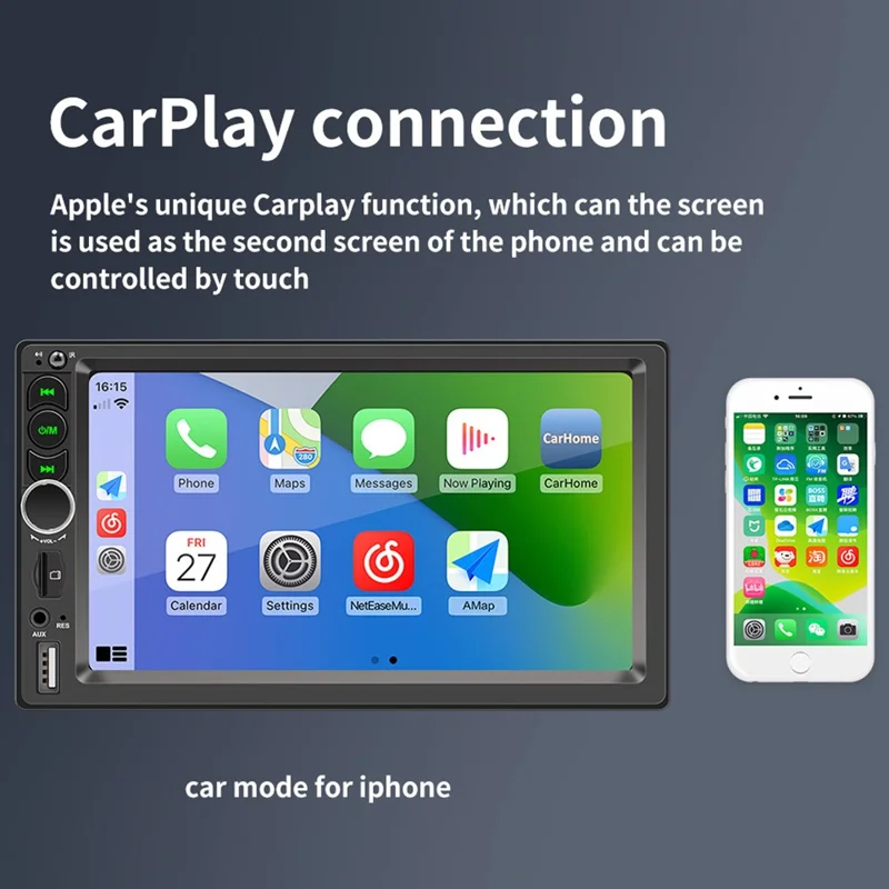 F720C Car Stereo Receiver 7'' Bluetooth-compatible Hands-Free Car Radio FM Receiver MP5 Car Player