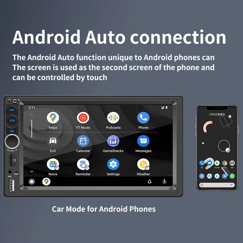 F720C Car Stereo Receiver 7'' Bluetooth-compatible Hands-Free Car Radio FM Receiver MP5 Car Player