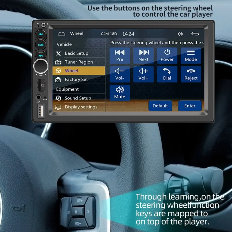 F720C Car Stereo Receiver 7'' Bluetooth-compatible Hands-Free Car Radio FM Receiver MP5 Car Player