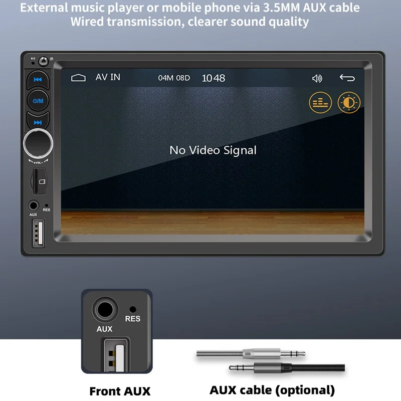 F720C Car Stereo Receiver 7'' Bluetooth-compatible Hands-Free Car Radio FM Receiver MP5 Car Player