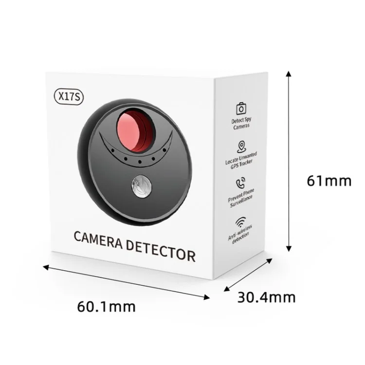 X17 Anti-Peep Camera Detector 4 AI Infrared Lamp Beads Camera Finder Portable GPS Car Signal Location Detector - White