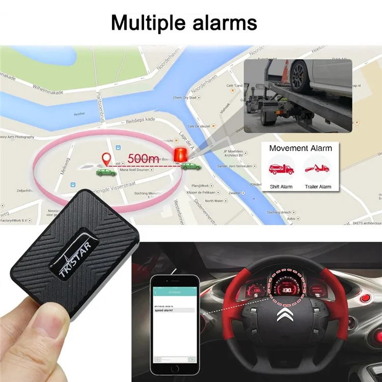 TKSTAR TK913 Автомобильный GPS-трекер 2G GPRS с автоматическим голосовым мониторингом, бесплатным веб-приложением