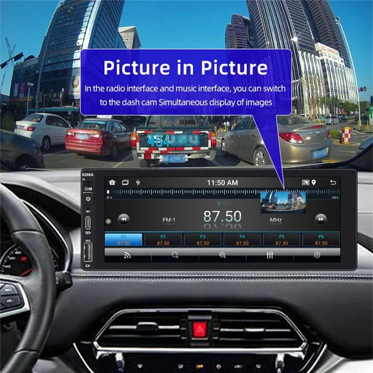 6288A 6.9-inch IPS Screen Android Wireless Car Play Mobile Phone Bluetooth-compatible Player 2+32G