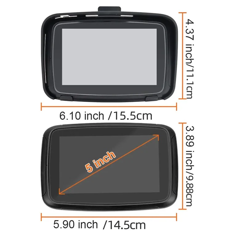 PND-Q5 5-inch Wireless Car Play Portable Motorcycle Navigator Bluetooth-compatible HD Video Playback