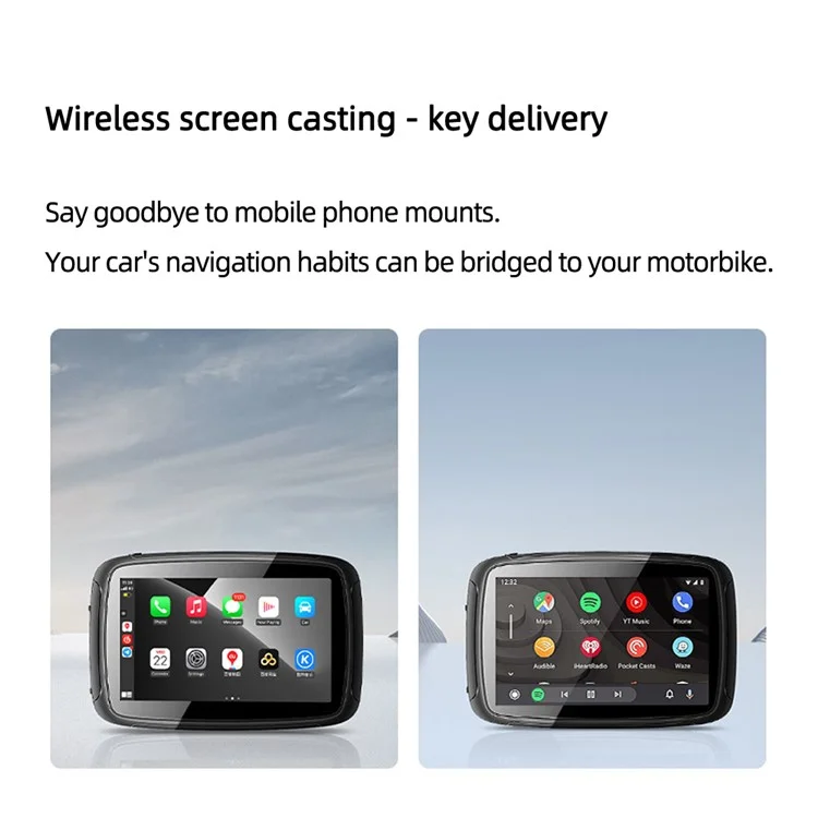 PND-Q5 5-inch Wireless Car Play Portable Motorcycle Navigator Bluetooth-compatible HD Video Playback
