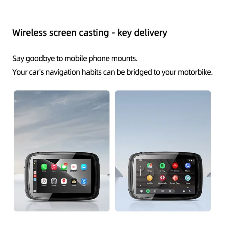PND-Q5 5-inch Wireless Car Play Portable Motorcycle Navigator Bluetooth HD Video Playback