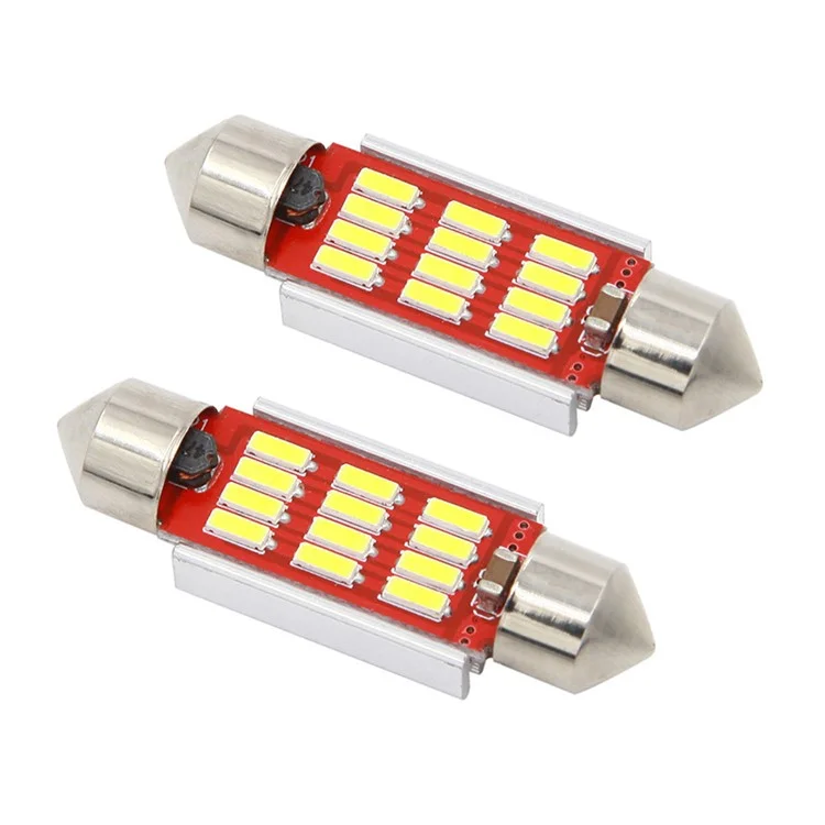 10Pcs Car LED Interior Reading Light 160LM 6000K Auto Room Ceiling Dome Lamp - 31mm