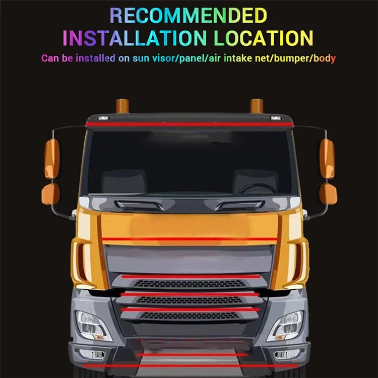 2.4m 24V Van DRL Running Lamp Truck Exterior Decoration LED Strip for Car RGB Ambient Light Bar