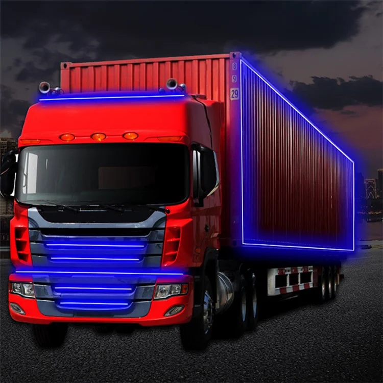 2.4m 24V Van DRL Running Lamp Truck Exterior Decoration LED Strip for Car RGB Ambient Light Bar