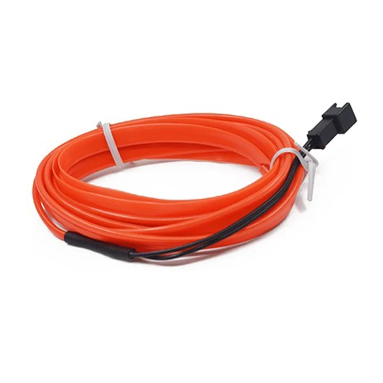 5m USB Car Interior EL Strip Light for Car Decoration Ambient Light Glowing Rope Lights with Driver - Orange