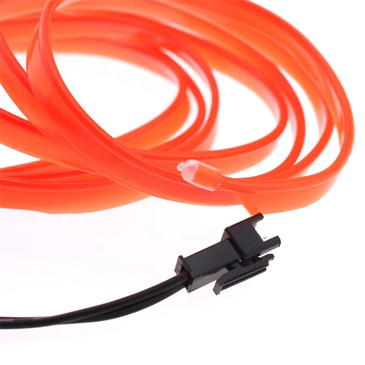 Tira de luz EL del interior del coche USB de 5 m para decoración del coche Luz ambiente Luces de cuerda luminosas con controlador - Naranja