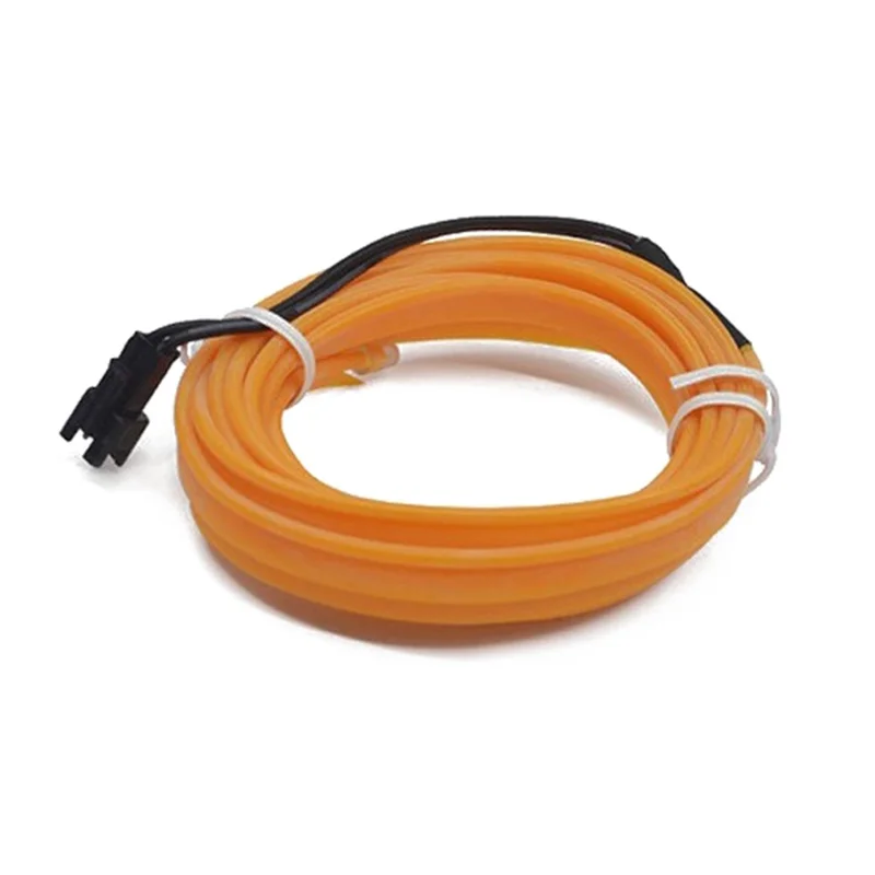 5m USB Car Interior EL Strip Light for Car Decoration Ambient Light Glowing Rope Lights with Driver - Yellow