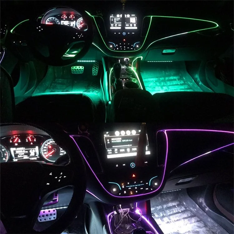 5m Cigarette Lighter EL Strip Light for Car Decoration Ambient Lights Glowing Rope Light with Driver - Orange