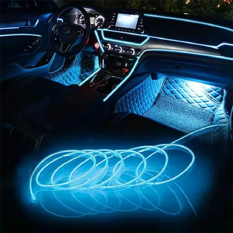 5m Cigarette Lighter EL Strip Light for Car Decoration Ambient Lights Glowing Rope Light with Driver - Orange