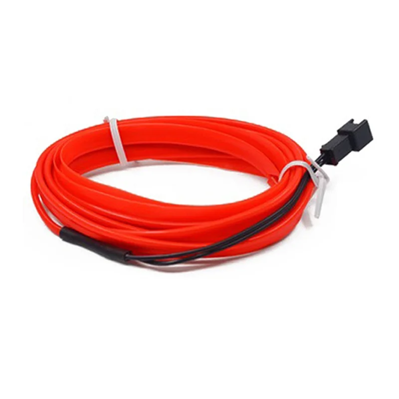 5m Cigarette Lighter EL Strip Light for Car Decoration Ambient Lights Glowing Rope Light with Driver - Red