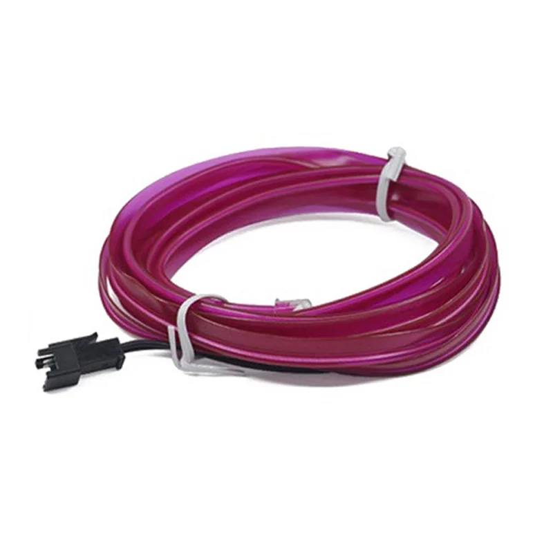 5m Cigarette Lighter EL Strip Light for Car Decoration Ambient Lights Glowing Rope Light with Driver - Purple