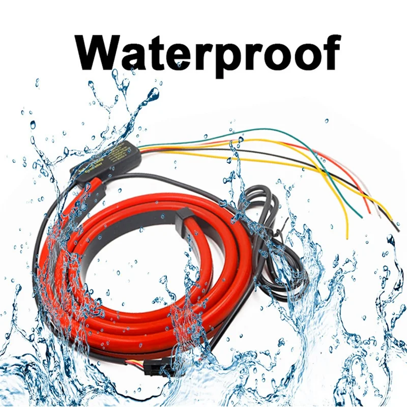 90cm PVC High Mount Car Brake Light Strip Rear Glass Decorative LED Lamp Flashing Warning Light