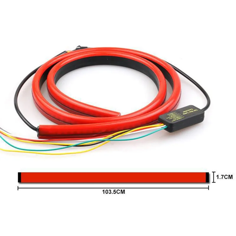90cm PVC High Mount Car Brake Light Strip Rear Glass Decorative LED Lamp Flashing Warning Light