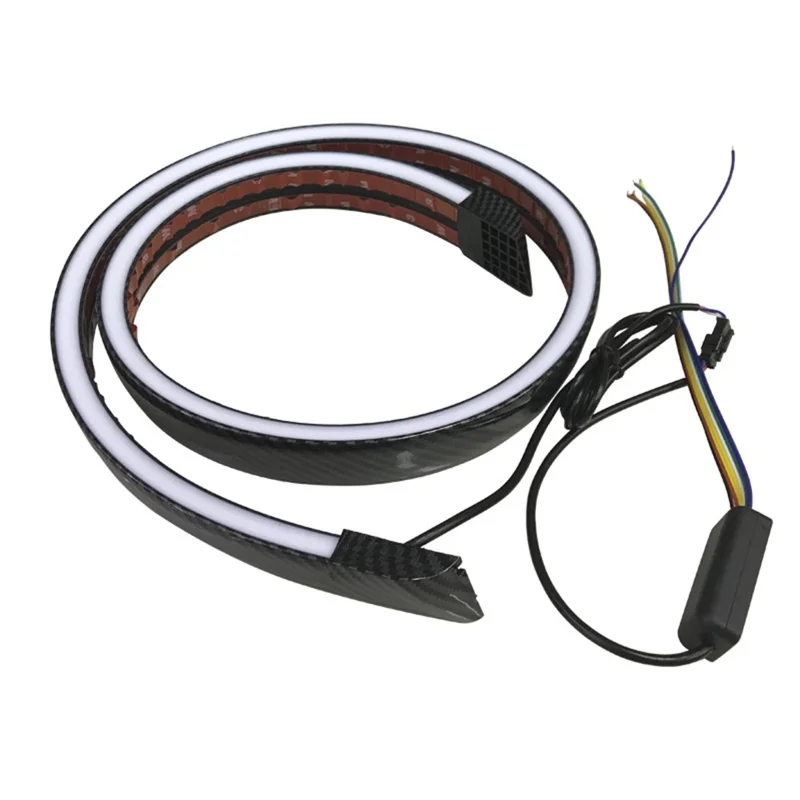 Taśma LED z włókna węglowego PVC do tylnego spoilersa samochodu, lampka sygnalizacyjna, kierunkowskaz, światło hamowania