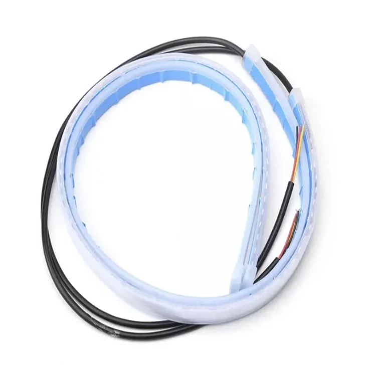 2Pcs 30cm Waterproof Car DRL Flexible LED Strip Daytime Running Light Turn Signal Light - Red / Yellow