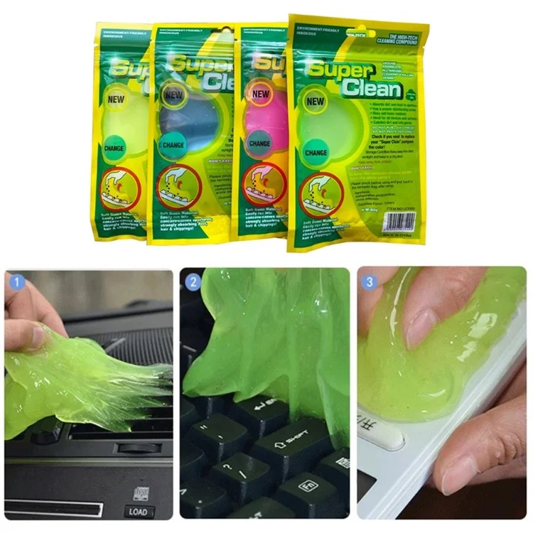 Keyboard Dust Cleaner Magic Sticky Gel Flexible Cleaning Gel for PC Laptop Car Air Vent Dashboard - Blue