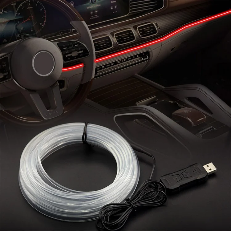 Bande lumineuse à LED haute luminosité de la série S1U 1m S-Series, lampe à fibre optique flexible Neon Atmosphere pour la décoration intérieure de la voiture
