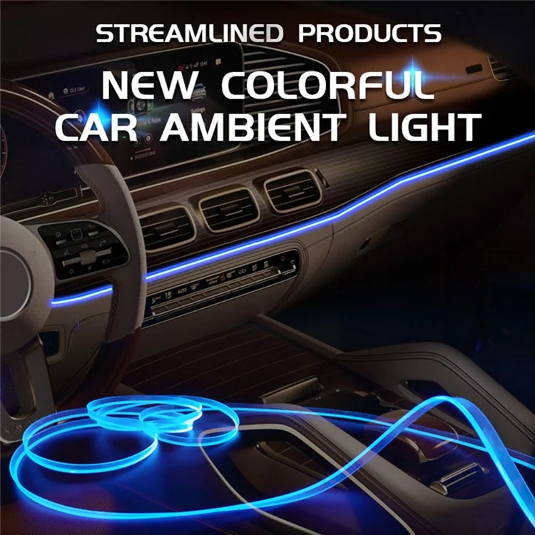 Bande lumineuse à LED haute luminosité de la série S1U 1m S-Series, lampe à fibre optique flexible Neon Atmosphere pour la décoration intérieure de la voiture