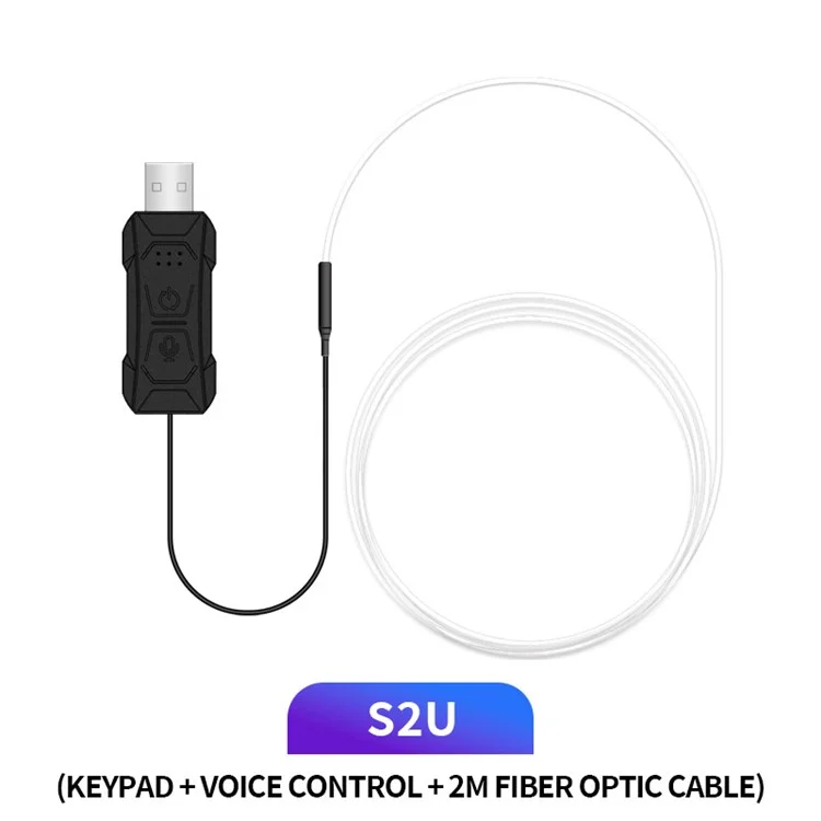 Bande lumineuse à LED économe en énergie de la série S2U 2m S-Series, flexible, en fibre optique, lampe d'ambiance pour l'intérieur de la voiture