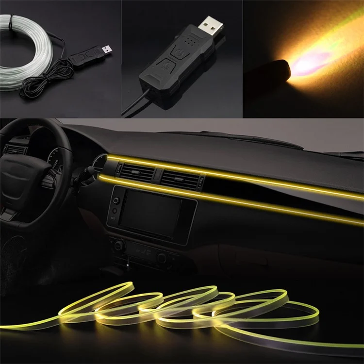 Bande lumineuse à LED économe en énergie de la série S2U 2m S-Series, flexible, en fibre optique, lampe d'ambiance pour l'intérieur de la voiture