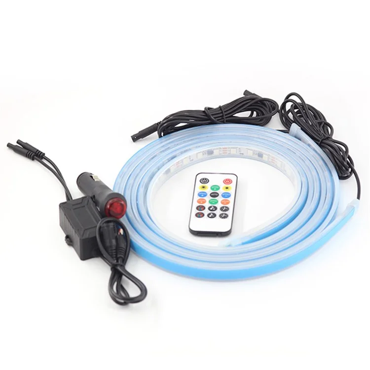 E18 Car Outside Modified LED Strip Lights 1.8m Cigarette Lighter Wire Colorful Ambient Lights Voice / RC Control Breathing Light