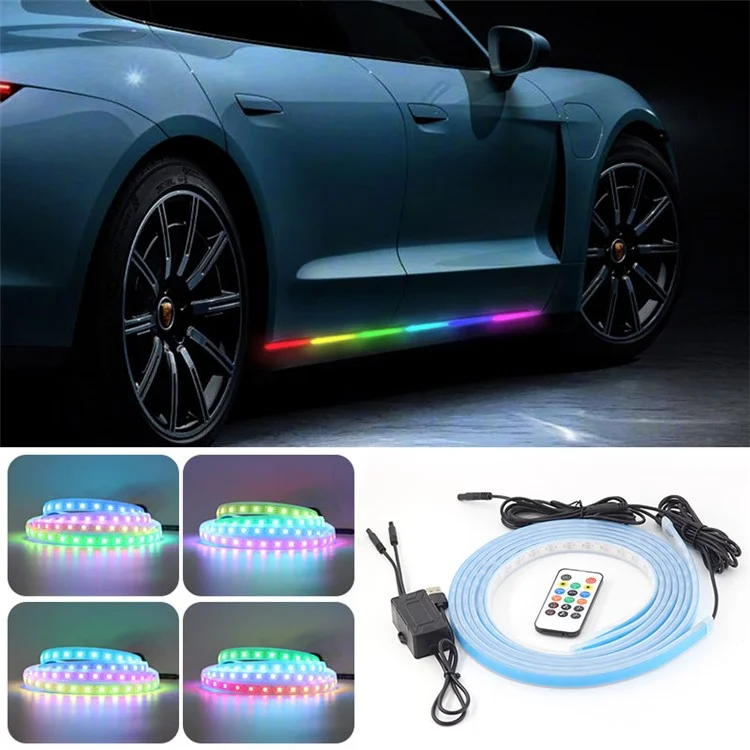 E18U 1.8m USB LED Strip Lights Voice / RC Control Breathing Light for Car Outside Modified Colorful Ambient Lights