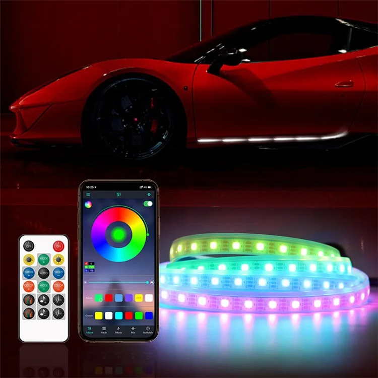 E18U 1.8m USB LED Strip Lights Voice / RC Control Breathing Light for Car Outside Modified Colorful Ambient Lights
