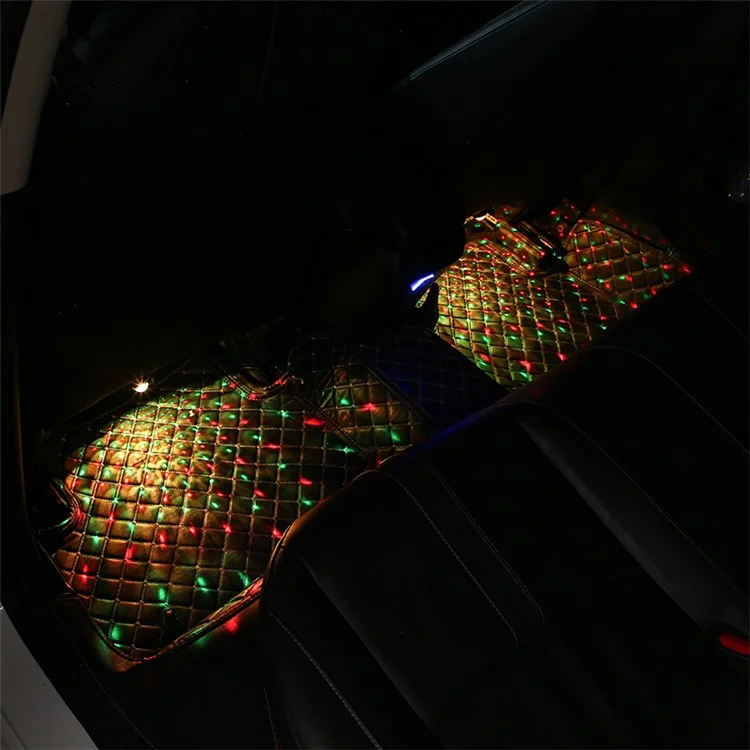 DX4U 4-LED USB-Fußraumbeleuchtungsstreifen Soundgesteuert 8 Farbatmosphärenbeleuchtung 
