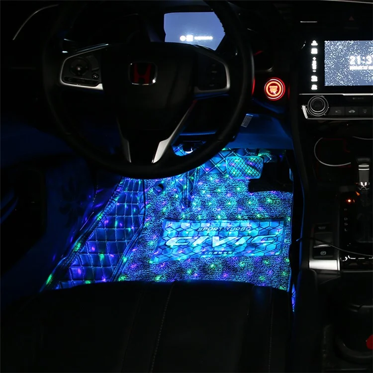 DX4U 4-LED USB-Fußraumbeleuchtungsstreifen Soundgesteuert 8 Farbatmosphärenbeleuchtung 