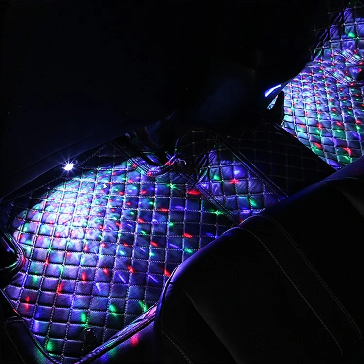 DX4U 4-LED USB-Fußraumbeleuchtungsstreifen Soundgesteuert 8 Farbatmosphärenbeleuchtung 