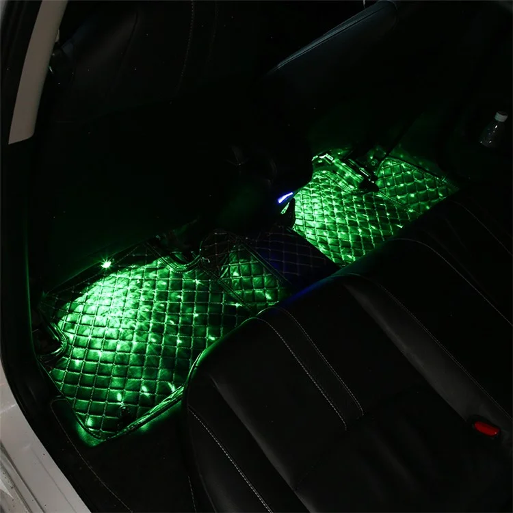 DX4U 4-LED USB-Fußraumbeleuchtungsstreifen Soundgesteuert 8 Farbatmosphärenbeleuchtung 