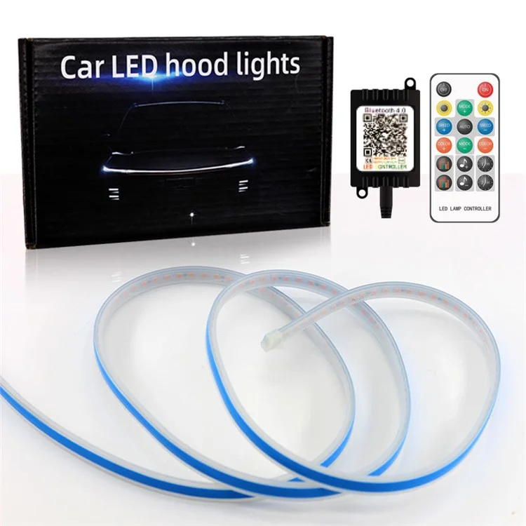 Tira de luz LED para capó de coche JG02 de 150 cm, impermeable, luz de marcha diurna, 12 V, lámpara de atmósfera decorativa dinámica de Phantom