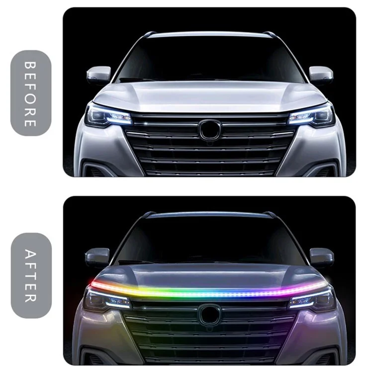Tira de luz LED para capó de coche JG02 de 150 cm, impermeable, luz de marcha diurna, 12 V, lámpara de atmósfera decorativa dinámica de Phantom