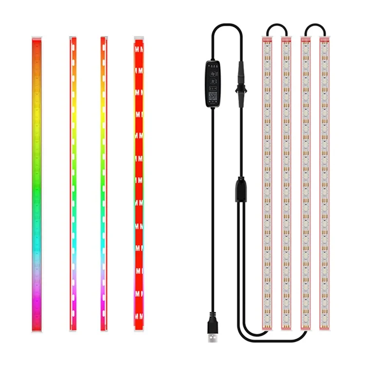 N2U-72 4Pcs Car 72LED Underglow Light Multi-color Bluetooth-compatible APP Control USB Car Decorative Lamp Underbody LED Strip Lights