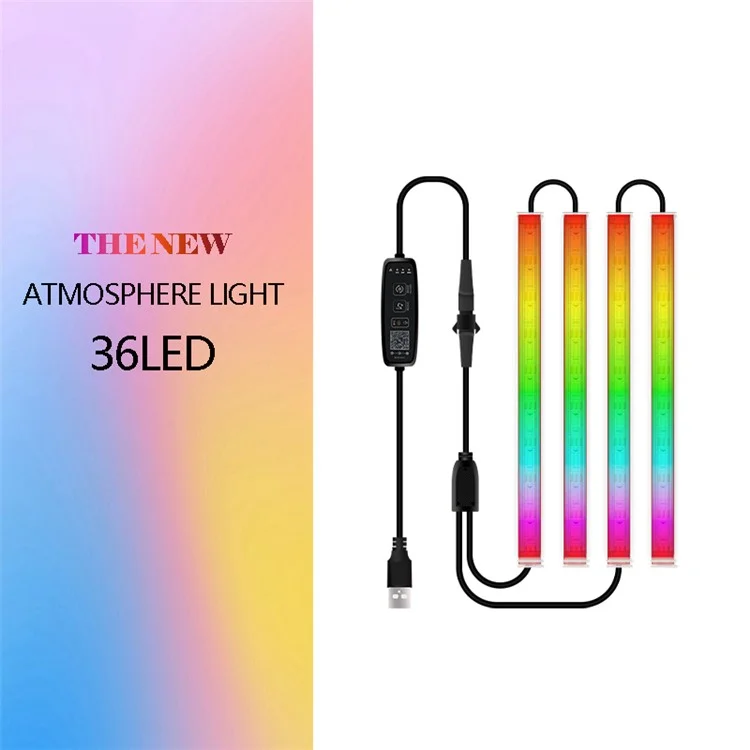 N1U 4 Tiras de luces LED de 36 LED para alumbrado exterior de vehículos Luces de neón debajo del vehículo para coches, SUV y camiones 