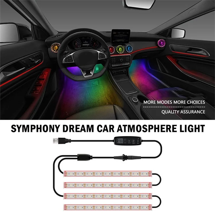 N1U 4 Tiras de luces LED de 36 LED para alumbrado exterior de vehículos Luces de neón debajo del vehículo para coches, SUV y camiones 